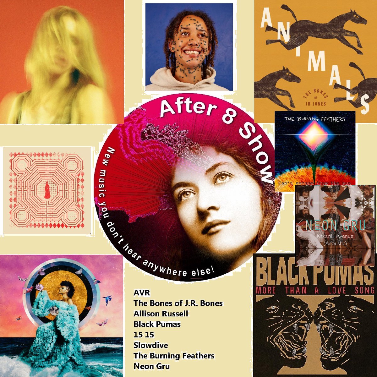 Part 1 of tonight's show - 8 till 9 on the Crowzone!
<a href="/annavrmusic/">AVR</a> @bonesofjrjones <a href="/outsidechild13/">Allison Russell</a> <a href="/BlackPumasMusic/">Black Pumas</a> <a href="/1515_music/">15 15</a> <a href="/slowdiveband/">Slowdive</a> <a href="/TheBFeathers/">The Burning Feathers</a> <a href="/NeonGru/">Neon Gru</a> ...
(1/4)

tunein.com/radio/CrowZone…