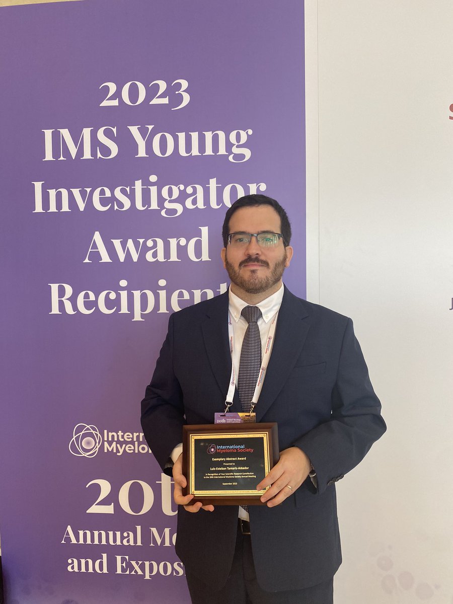 EstebanTamariz's tweet photo. Truly honored to be among this year’s awardees of the IMS Young Investigator Awards. Could not have been possible without the unwavering support by @paurotero, Jesus, and @BrunoPaiva_UNAV along the way. #IMS23 @Myeloma_Society @clinicanavarra @CancerCCUN https://t.co/7rDPOMl68I