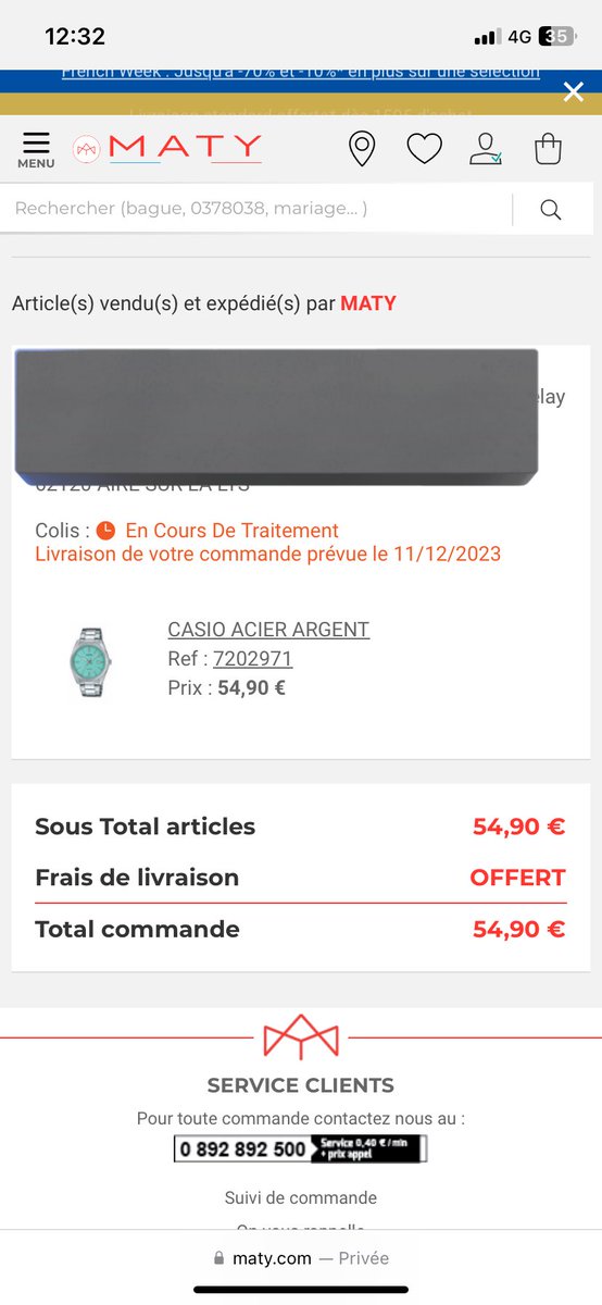 Maxoussan's tweet image. @MatyBijoutier faut m expliquer la !!commande passée en août … livraison décalée tous les 15 jours … #maty #casio