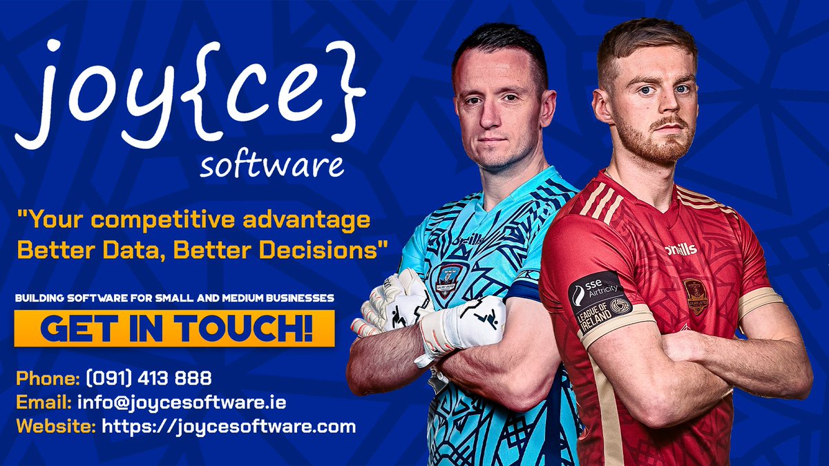 GalwayUnitedFC's tweet image. Thanks to @joycesoftware for being Matchball Partners for tonight's game against Athlone Town 💻

They help build software to give you a competitive advantage, find out more at joycesoftware.com

#ItsATribalThing