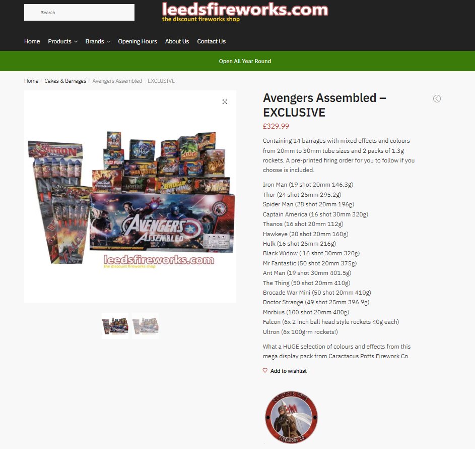 New for 2023
Avengers Assembled!!!
leedsfireworks.com 
#leeds #fireworks #bonfirenight #westyorkshire