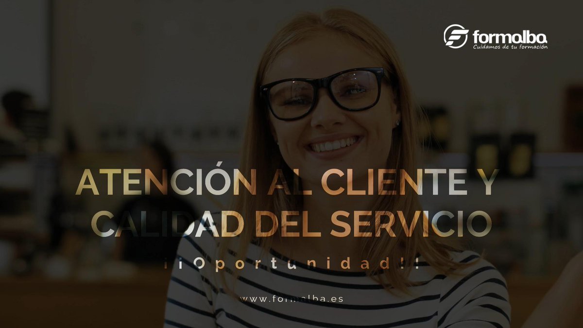 Formalba_sl's tweet photo. ¿Quieres mejorar tus habilidades en atención al cliente y calidad del servicio? Tenemos la solución perfecta para ti! Curso gratuito de Atención al Cliente y Calidad del Servicio, que te brindará una formación de calidad en solo 30 horas. ¡Aprovecha esta oportunidad única! 🎓🌟 https://t.co/ZkeVfWHlc4