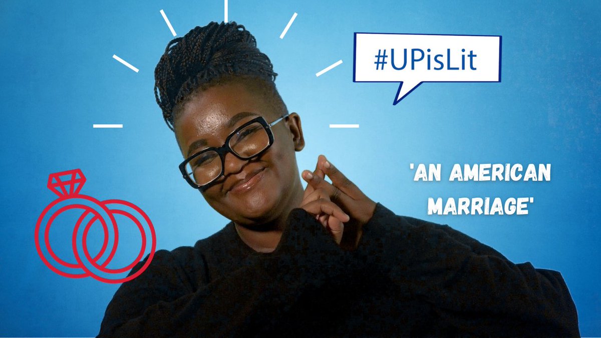 UPLibrary's tweet photo. #UPIsLit: This month, Vuyiswa Fumba reviews Tayari Jones' "An American Marriage," a must-read masterpiece that delves into the Black community's complex dynamics of faith, family, and fatherlessness. To watch the full video on YouTube, click on this link: https://t.co/ynKwxqnxjF https://t.co/B9FHp5SjGW
