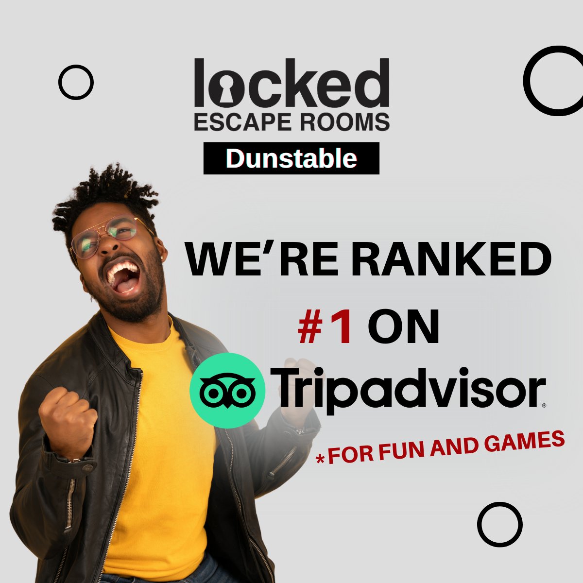 Our Dunstable location is #1 on Tripadvisor! 

Thank you to all of our customers who have joined us - we're glad you have as much fun as we do 🙌

Don't miss out on the place to be in Dunstable.
Book your experience today 👇
lockedescapes.com/booking-dunsta…