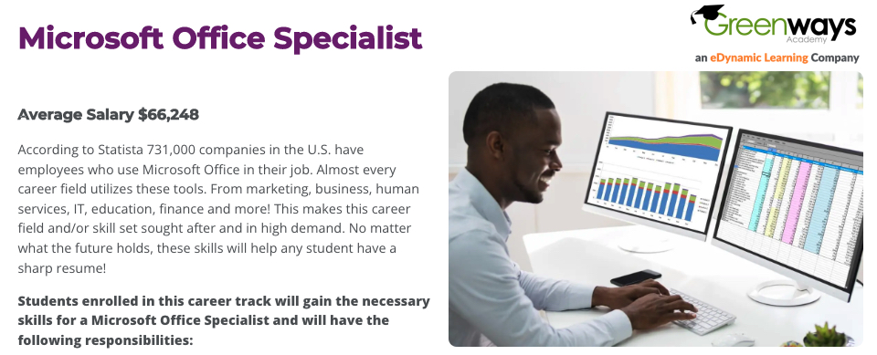 Greenwaysonline's tweet image. Did you know that your high school student can gain key employability skills that almost every career field utilizes &amp;amp; #industrycertifications in the Greenways High School Career Ready Academy-Microsoft Office Specialist career track? bit.ly/3QnOyyX #homeschool