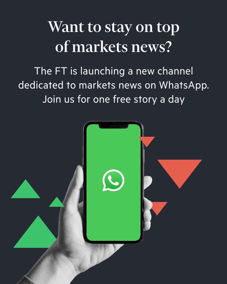 Never miss a big markets story again — follow our WhatsApp Channel for essential news, insights and analysis about global markets. Join today to get updates straight to your phone on.ft.com/3PCvTxr