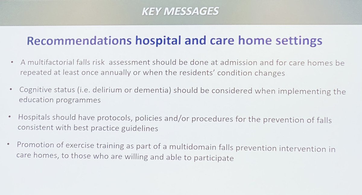 Key massages: Important to remember: Always a multifactorial assessment and focus on patients #BGsConf #falls #fallsprevention 👇👇👇