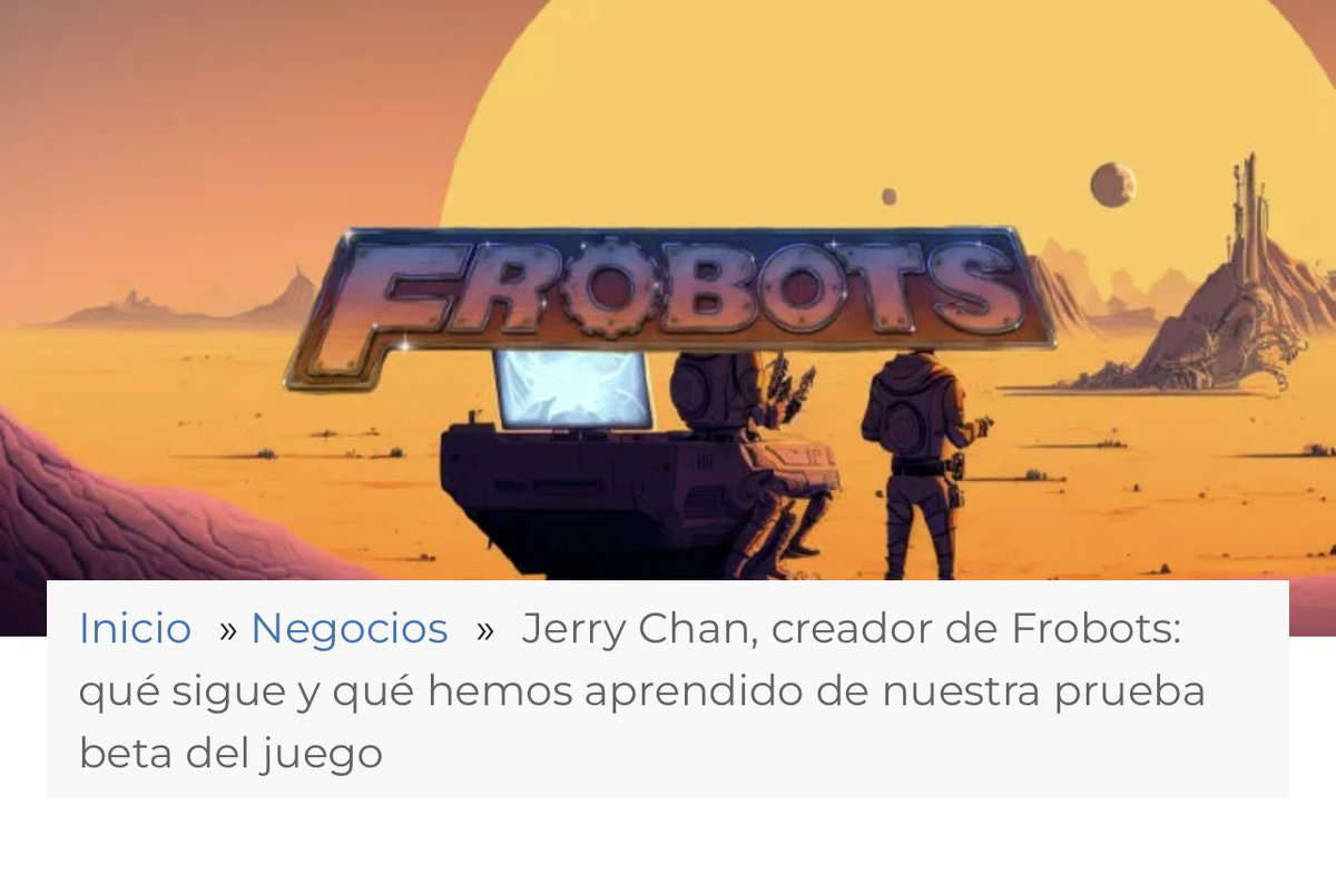 BlogueroDigital's tweet photo. 🔝 #Frobots está listo para
https://t.co/U7zlVEW0ZD
cambiar los juegos de combate en línea mientras
el creador Jerry Chan, @digitsu se prepara para su lanzamiento público, hablando recientemente sobre los conceptos básicos del juego en un foro de Tokio centrado en #blockchain #BSV.#BSVBlockchain
Jerry Chan, creador de Frobots: qué sigue y qué hemos aprendido de nuestra prueba beta del juego
#CoinGeek #BitcoinSV
#Gaming #Coding #NFTs
#News #CGNews #NFT #NewsCG #RealCoinGeek
@BitcoinSVtrain #Business
https://t.co/U7zlVEW0ZD