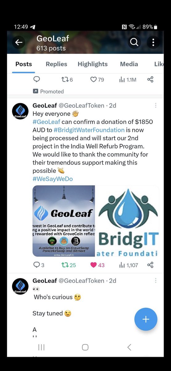KevinHa99848313's tweet photo. #GeoLeaf

It’s the star of another day and I get to do what I love-work the land and support a great project like #GeoLeafToken

In the short period of time since launching we have steadily been accomplishing what we set out to do

-have helped over 850 people gain access to clean water and that number will increase when the second refurbished well becomes active
-keeping our holders happy by rewarding them with 4% #GroveCoin from all bus and sells of #GLT

Every day we are gaining momentum and that is the result of our community supporting and working towards improving the global water crisis 

Take the time to DYOR and realize that this project is and will continue doing good things for all involved

#GeoLeaf #GroveCoin
#CleanWater #HelpingOthers