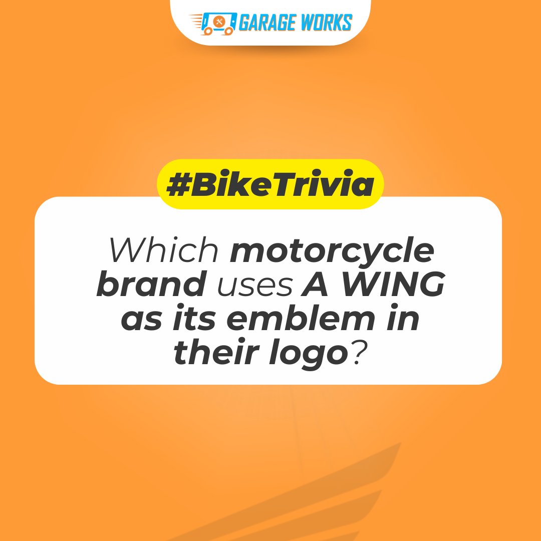 GarageWorks33's tweet photo. Know the answer? Drop it below in the comment section.👇🏻
Find the hint in the image.

#biketrivia #quizknock #doorstepservice #bikeservices #serviceapp #freeservice #garageworks https://t.co/sxsT9v5bgL