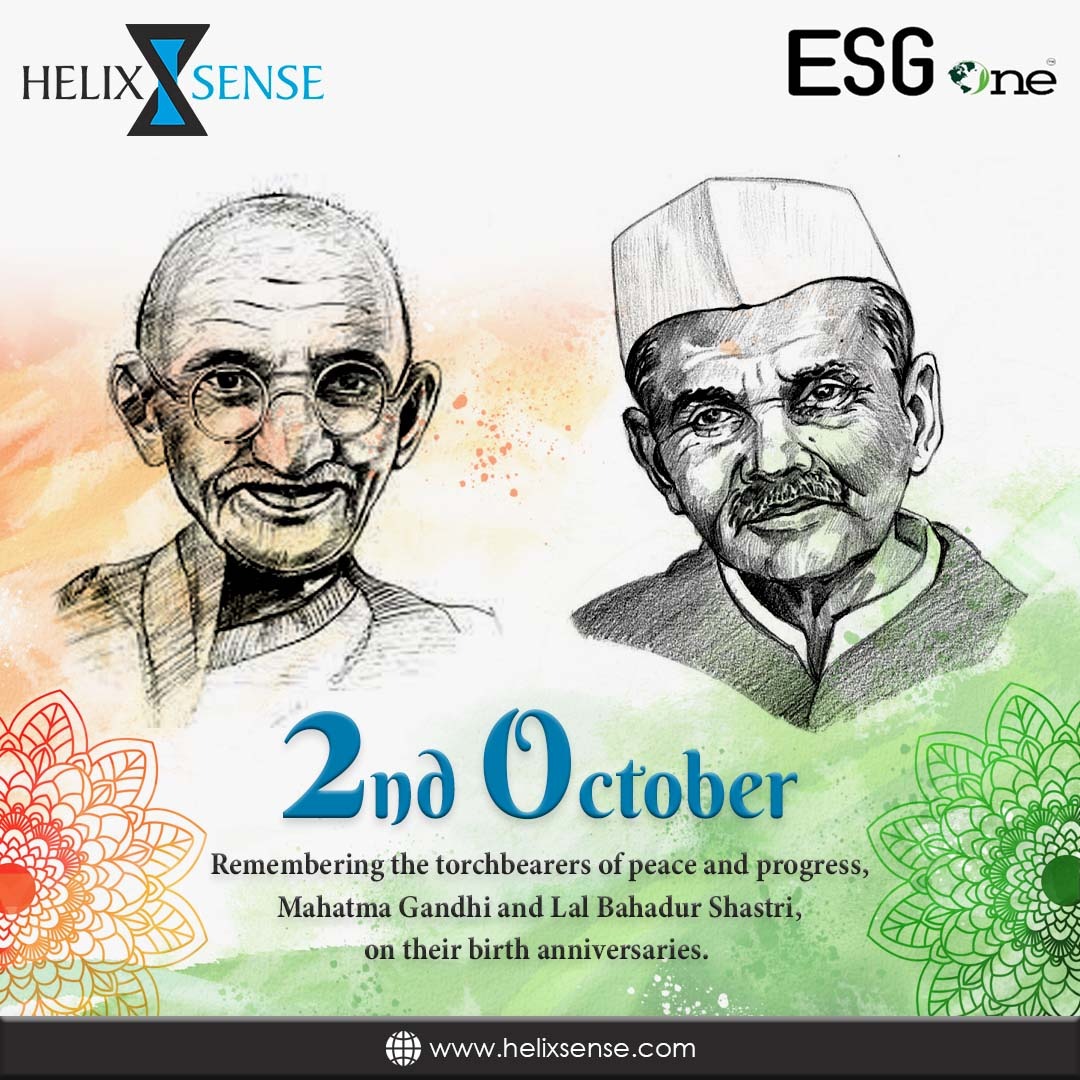 HelixSense's tweet photo. As we commemorate Gandhi Jayanti and Shastri Jayanti, let's pledge to be the change we wish to see in the world and to uphold the principles of truth, simplicity, and selflessness.

#HelixSense #ESGOne #GandhiJayanti #ShastriJayanti #ChangeMakers #RememberingLegends @HelixSense https://t.co/e3KlUUKOW4
