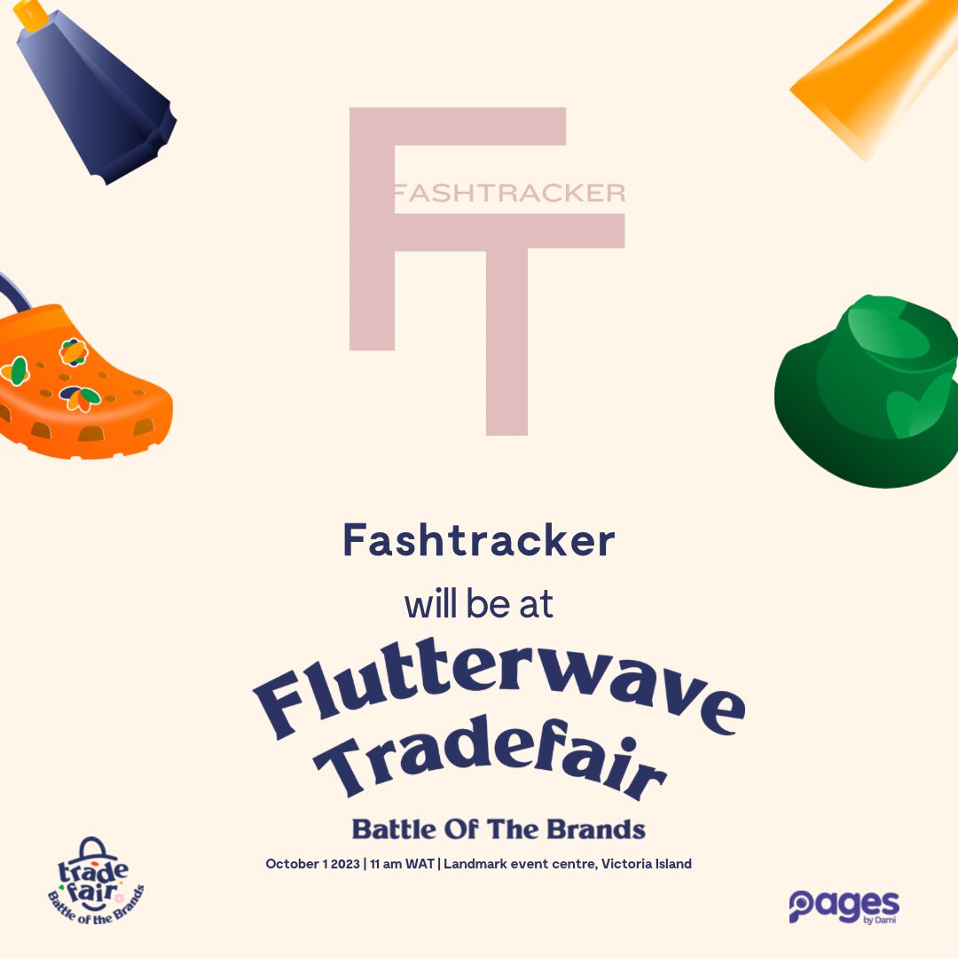 Fashtrackerng's tweet photo. It’s our very first popup! We will be at the Flutterwave Trade Fair this Sunday! 
Come and experience our new collection dropping on the 4th of October! You can also shop from our old collection at amazing prices! Looking forward to meeting you all! 

@theflutterwave https://t.co/0B7Vv1EqxF