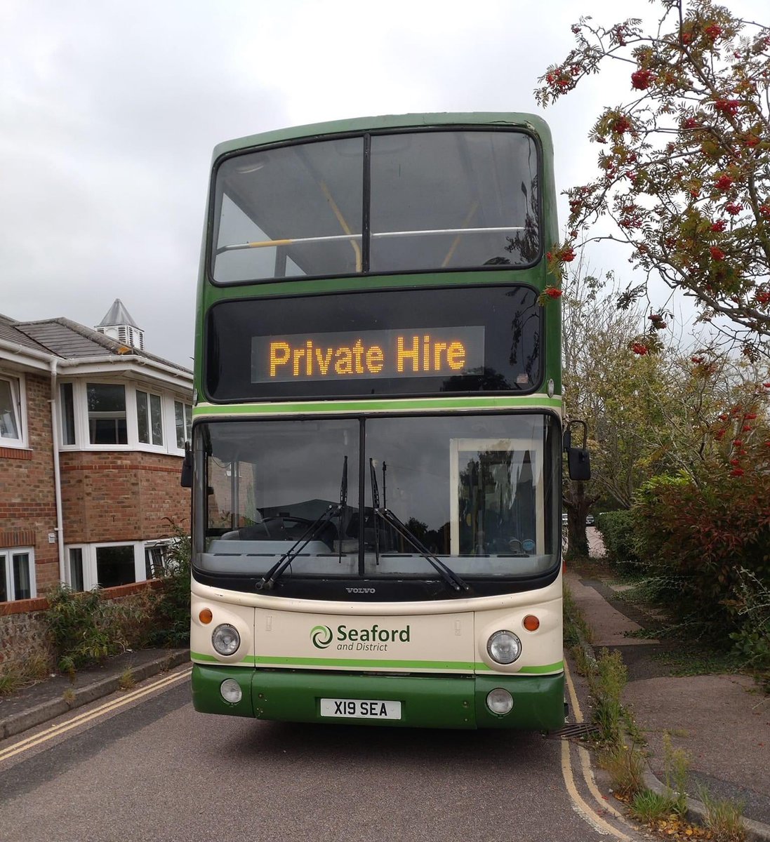 One of our double deckers in Lewes this week operating our weekly school swimming service. We have 80 seater double decker buses available to hire for large group transport. Give us a call on 01273 510181