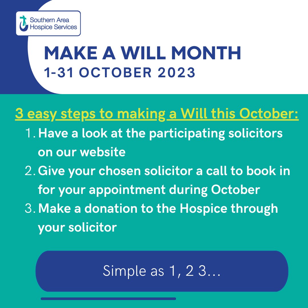 hospiceSAHS's tweet photo. Make a Will Month - book your appointment today and protect the people and causes you care about #makeawillmonth #hospice For more information visit https://t.co/hyCkPStt18 https://t.co/Um26MGqX0M