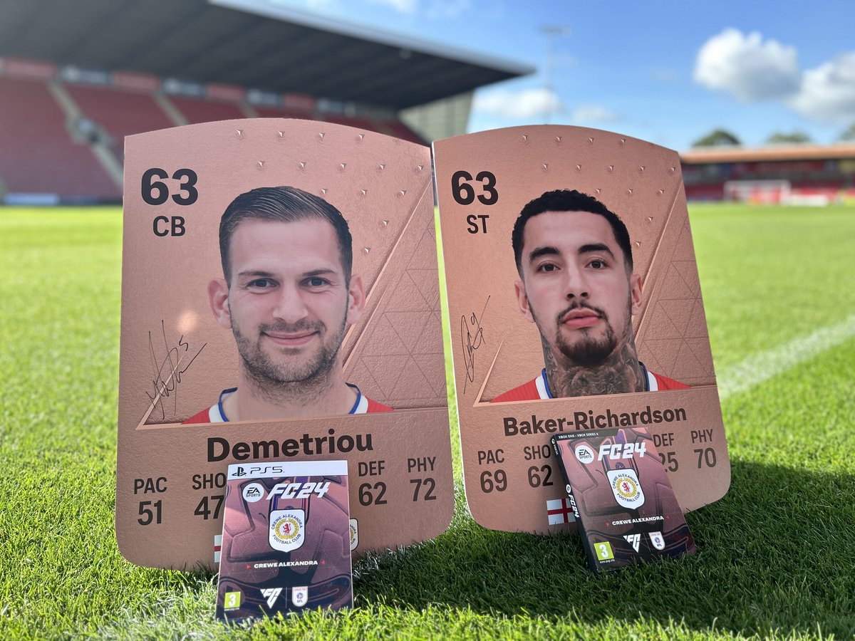 crewealexfc's tweet photo. 🎮 #FC24 𝐆𝐈𝐕𝐄𝐀𝐖𝐀𝐘 🎮

To celebrate the launch of @EASPORTSFC, we're giving away two personalised #CreweAlex copies and a signed FUT card of Mickey Demetriou and Courtney Baker-Richardson.

To enter:
🔴 Retweet
⚪️ Reply with your console and preferred player https://t.co/dF1irFJ5wr