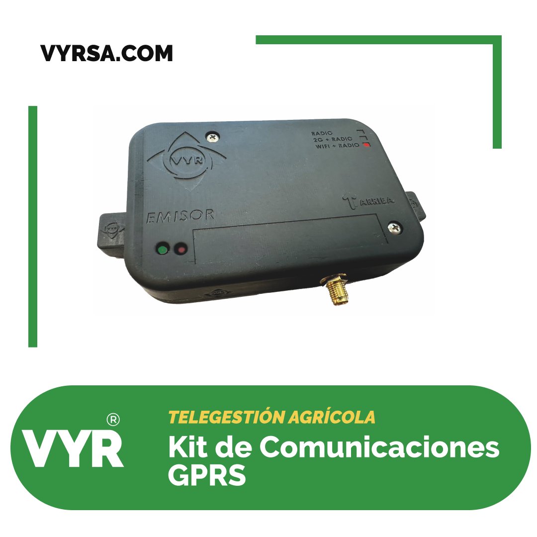 VYRirrigation's tweet photo. ¿Listo para llevar tu gestión agrícola al siguiente nivel? ¡Descubre nuestro Kit de Comunicaciones GPRS! Diseñado especialmente para la telegestión agrícola, te ofrecerá un control total sobre tu sistema de #riego https://t.co/06014AO3HA