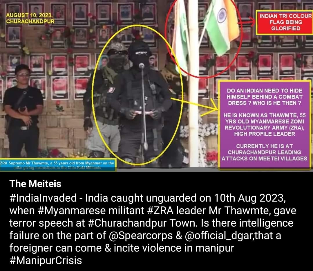 Sannalembi's tweet photo. 👉 #Kuki woman howling as her poppy plants are destroyed by the state
👉Myanmar-based #KukiMilitant Thawmte
👉Meitei mothers wailing because their children,Linthoi&amp;Hemanjit, became victims of Kukis, enablers of #NarcoTerrorists
#Justice4LinthoiAndHemanjit
https://t.co/YvvZJyxqyl https://t.co/VjOAD2BIaO