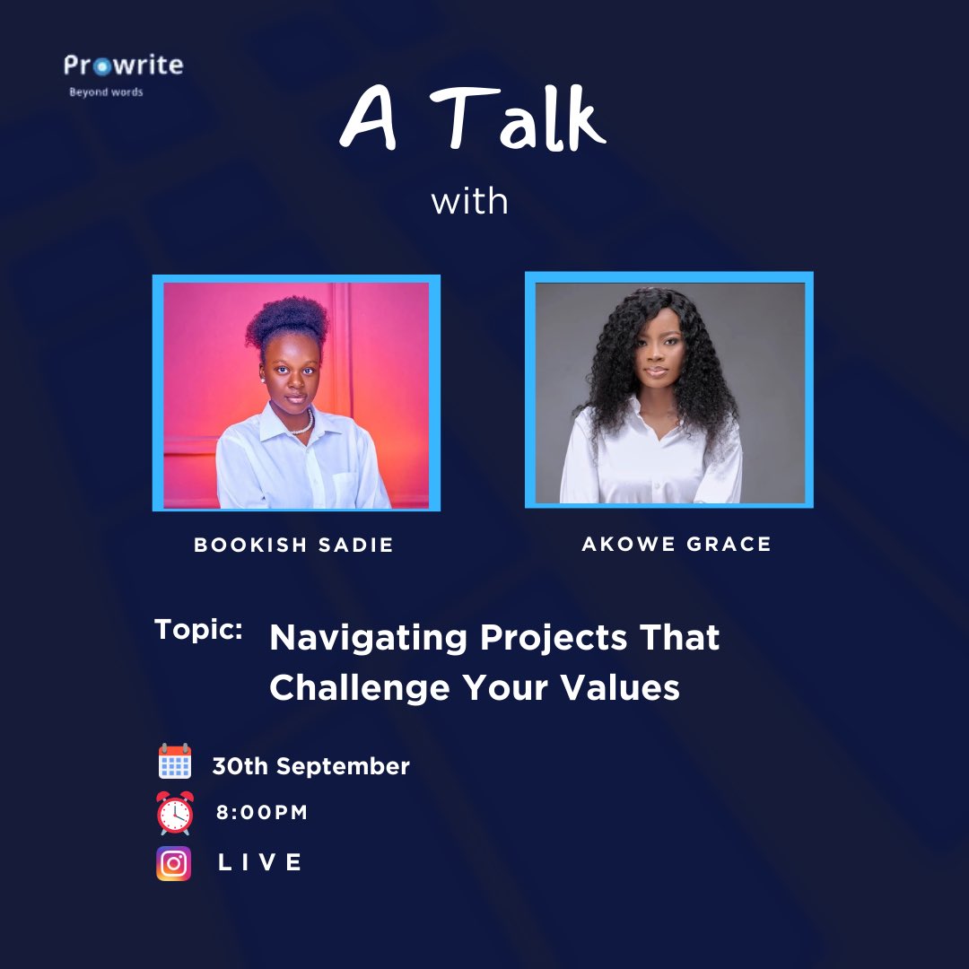 This conversation would be so fun. Tomorrow, 8pm with Prowrite Services.