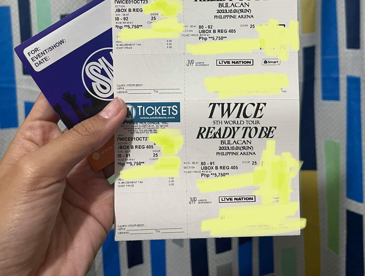 _ekayscart's tweet photo. WTS LFB PH

TWICE READY TO BE in BULACAN DAY 2 (OCT 1)

- less 1k sa orig price (4750) dm if sure buyer can lower it pa
- physical tix claimed
- meet up sa mismong day ng con

#TWICE #TWICE_5TH_WORLD_TOUR_in_BULACAN 
@JYPETWICE https://t.co/qW84p3h2mb
