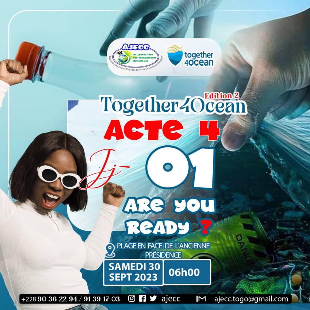 On se retrouve dans moins de 24h⏰⏳ pour le 4e acte de l'initiative #Together4Ocean.

Rejoignez-nous à la plage en face de l'ancienne présidence.