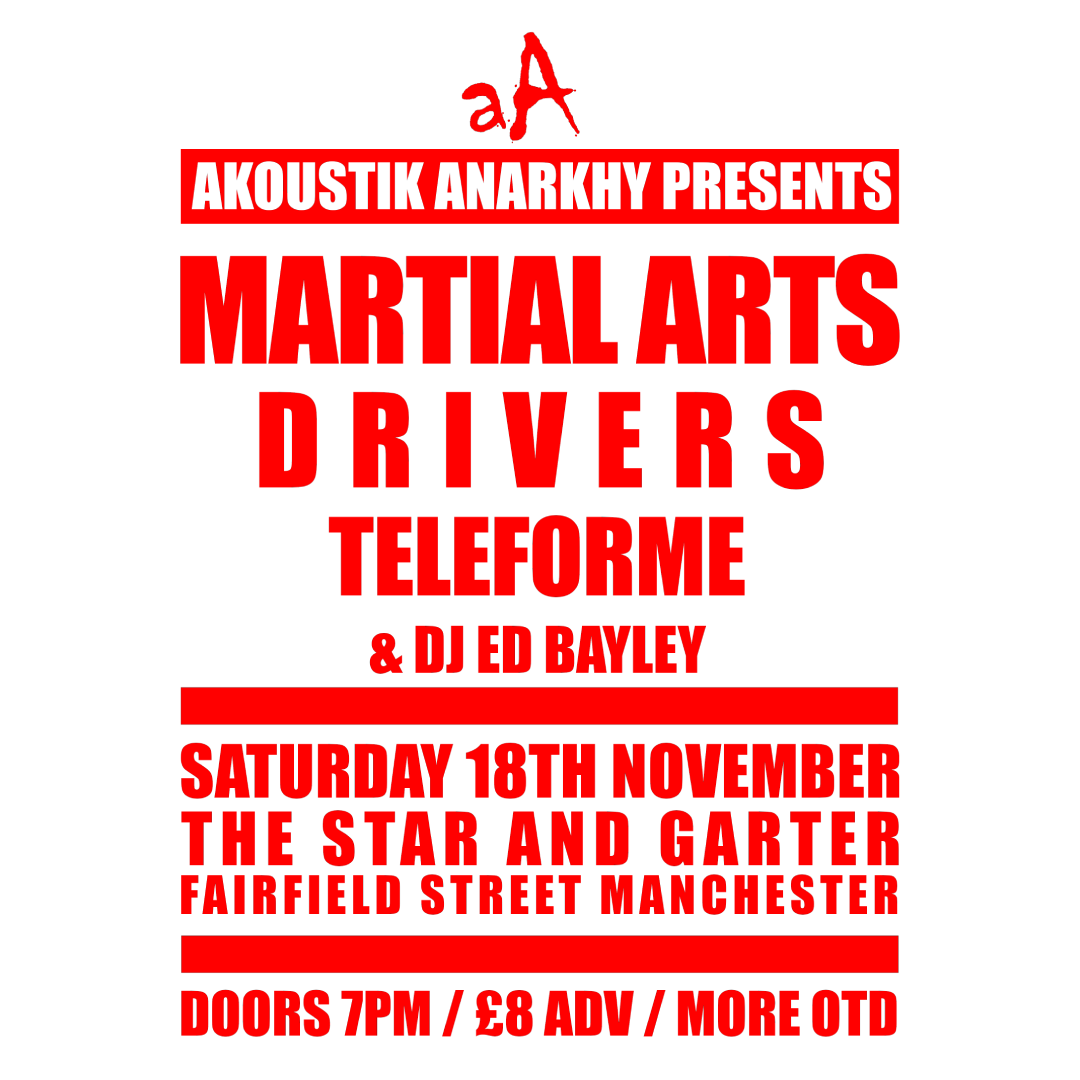 MANCHESTER COMRADES - 18th November we'll be venturing up to support <a href="/martialartsband/">Martial Arts</a> at The Star and Garter - ticket link in bio! 🏹

📷 <a href="/rybynemajnohy/">Pája Hartmanová</a>