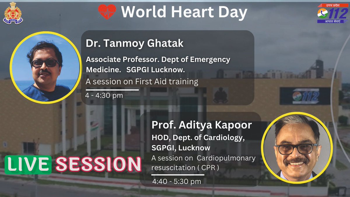 On this #WorldHeartDay 🌍❤️we're empowering our emergency responders & frontline officers with First Aid & CPR training at UP 112 Hqs Lucknow. Ready to serve and protect every heartbeat in our community! 💙🚑 #EmergencyResponse #FirstResponders Link - fb.watch/nmr1G4-gnN/