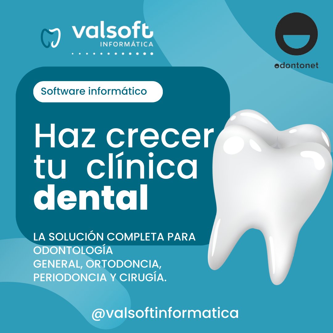 ValSoft_Informa's tweet photo. Y mucho más!!  ➕ Control ➕ Rentabilidad  𝘛𝘳𝘢𝘣𝘢𝘫𝘢𝘮𝘰𝘴 𝑝𝘢𝘳𝘢 𝘲𝘶𝘦 𝘵𝘶 𝘯𝘦𝘨𝘰𝘤𝘪𝘰 𝘯𝘰 𝑝𝘢𝘳𝘦 🤝 #ClínicaDental #Odontología #SoftwareDeGestión #Dentista #Informática https://t.co/RYuqlLjfwF