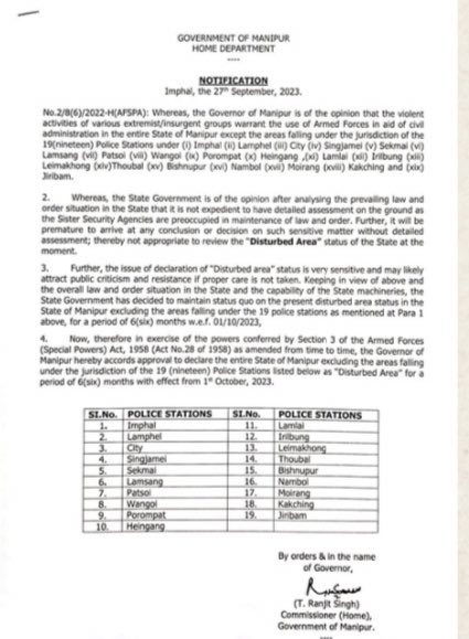 BlissAmbassador's tweet photo. AFSPA DECLARED OVER PEACEFUL HILL DISTRICTS; DISTURBED VALLEY AREAS EXCLUDED

Despite the lawlessness and violence prevailing in the Valley areas of Manipur, and despite the known presence of Meitei terrorists outfits or Valley-based Insurgent Groups (VBIGs) in the Valley districts, the Manipur government has issued an order declaring the entire state of Manipur except the Valley areas as ‘Disturbed Areas’ and subsequently operationalising the Armed Forces (Special Powers) Act, 1958 in these notified areas.

This comes as a shock to everyone as it means the AFSPA is continued in the Hill Areas which has seen months of relative peace and normalcy, and not extended to the really ‘disturbed’ Valley areas which have seen months of unending rioting and terrorist activities. Many Zo tribal civilians have been butchered on the streets by Meitei mobs since May 3 in the Imphal Valley, and these mobs have also resorted to destroying and torching private and public properties in the region. A large number of police stations were reported to be ‘looted’ of their sophisticated weaponry by Meitei civil militia like the Arambai Tenggol to wage a genocidal war against the Zo ethnic tribes.

  The Armed Forces (Special Powers) Act, 1958 is a law that gives special powers to security personnel to maintain law and order in areas that are declared ‘disturbed’ by the Union of State governments. The security forces are empowered to make arrests without warrant and to shoot on sight and kill any suspected militants. The Biren Singh government has withdrawn the AFSPA in the Valley areas despite these areas continuing to be hotspots for terrorist activities.

Meitei armed groups classified as ‘terrorist organisations’ under the Unlawful Activities (Prevention) Act, 1967 have also been particularly active in the Valley areas since the ethnic violence started. In fact, the National Investigation Agency (NIA) has revealed a larger ‘transnational conspiracy’ behind the Manipur violence, essentially stating that China-backed Meitei terrorist outfits are the main perpetrators of the current ethnic violence against the Zo ethnic tribes. It is known that these terrorist outfits have infiltrated in large numbers into Manipur soil from Myanmar, as confirmed by intelligence agencies, and that they are leading the attack against Zo tribal villages.
In light of these ground realities, the declaring of the Hill Areas as ‘disturbed’ with the exemption of the Valley areas only serve to highlight how Meitei-centric, majoritarian and communal the State government truly is. This order alone is an example of how persecuted and abused the minority communities are in Manipur, and how lawless and unconstitutional the State can be.

Our demand for separate administration stands strong and resolute. It is the only viable solution to protect our community, preserve our culture, and ensure lasting peace in Manipur. It's time for truth, justice, and a future free from falsehood.

#StateSponsoredViolenceAgainstKukiZo
 #ManipurViolence 
#MeiteiAggression  
#Meiteilieexpose
#ManipurBurning
#ManipurHorror 
#ManipurEthnicCleansing
#ZO_UNITED
#SeparateAdministrationOnlySolution  
@RapporteurUn @MelissaFleming @IndianExpress @thewire_in  @newslaundry @AJEnglish @timesofindia @htTweets  @PTI_News @amnestysasia  @rashtrapatibhvn @LiveLawIndia @barandbench @priyankagandhi  @TribalAffairsIn @narendramodi @UN @UNICEFIndia @UNICEF @unwomenindia @UNHumanRights @INCIndia @min_homeaffairs @easterncomd @TheDeshBhakt @TheQuint @CNN @ashoswai @rwac48 @AJENews @Jairam_Ramesh @afridahussai @ravishndtv @dhruv_rathee   @abhisar_sharma @HansrajMeena