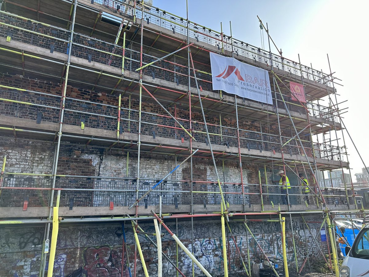 Commencing structural repairs in central Manchester to stabilise a bowing wall