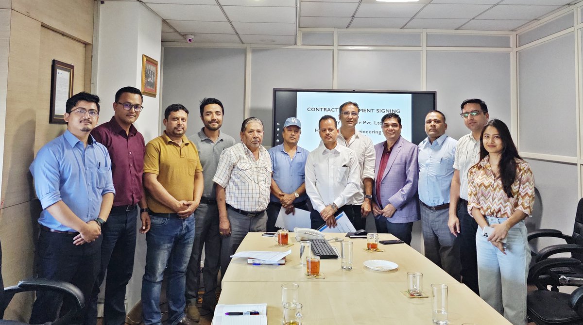 Hydro-Consult Engineering Ltd. (HCE) signed contract with Energy Venture Pvt. Ltd. for Design Review, Tender Document Preparation, and Detail Engineering Design of Upper Lapche Khola Hydropower Project (52MW) on 29th September 2023.

#Newproject #hydropower #nepalviews