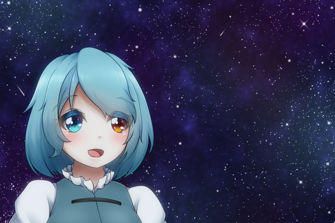 「blue hair night sky」 illustration images(Latest)｜4pages