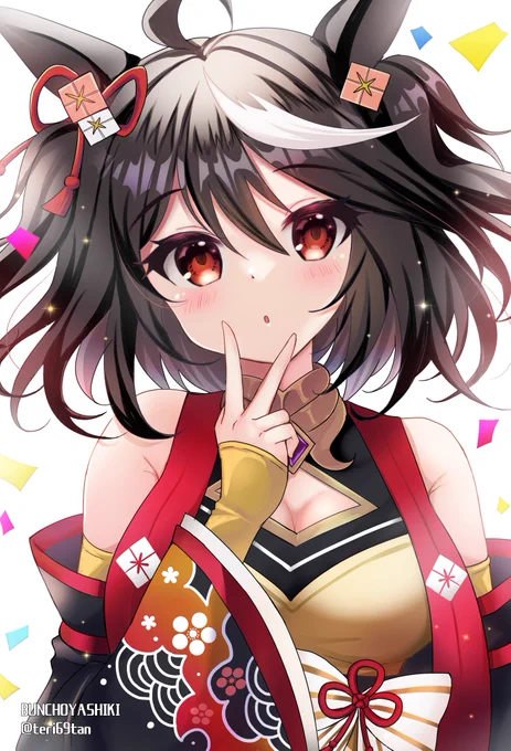 #好きな画像を貼って4人指名していくリレー らんぷさん(@ ametuki28)からご指名頂きました!!ありがとうございます～今年描いた中からお気に入りのウマ娘ちゃん達です 