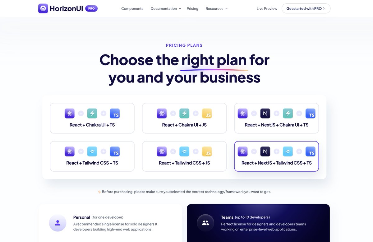 Hello, guys! A new version of Horizon PRO is now available on our website - <a href="/nextjs/">Next.js</a> + <a href="/tailwindcss/">Tailwind CSS</a>!

Go and check it out - horizon-ui.com/pro 🥶