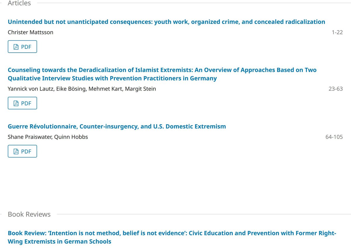 JD_JournalDerad's tweet image. Just published: Our brand new Fall Issue No.36 of the Journal for #Deradicalization! As always fully #openaccess and #peerreviewed. Check out the issue via joirnal-derad.com and spread the word! #PCVE #QualityMatters.