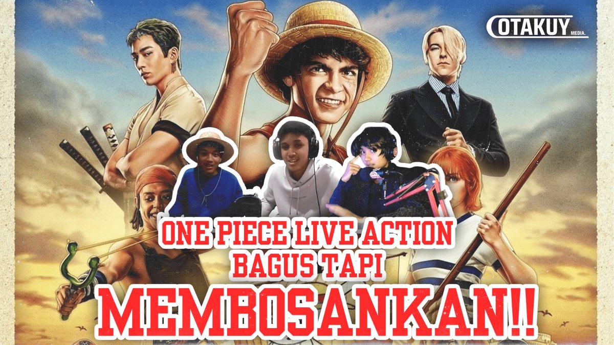 otakuymedia's tweet photo. [PODCAST] S4 E13 - ONE PIECE LIVE ACTION MEMBOSANKAN

WELKAM BACK!! kami sajikan reaksi jujur One Piece: Live Action adaptasi karya epik Eiichiro Oda. dari elemen yang mengagumkan sampai yang bisa dikatakan mengecewakan kami gali lebih dalam di episode ini!!

#OnePieceLiveAction https://t.co/fwi0XXJMTk