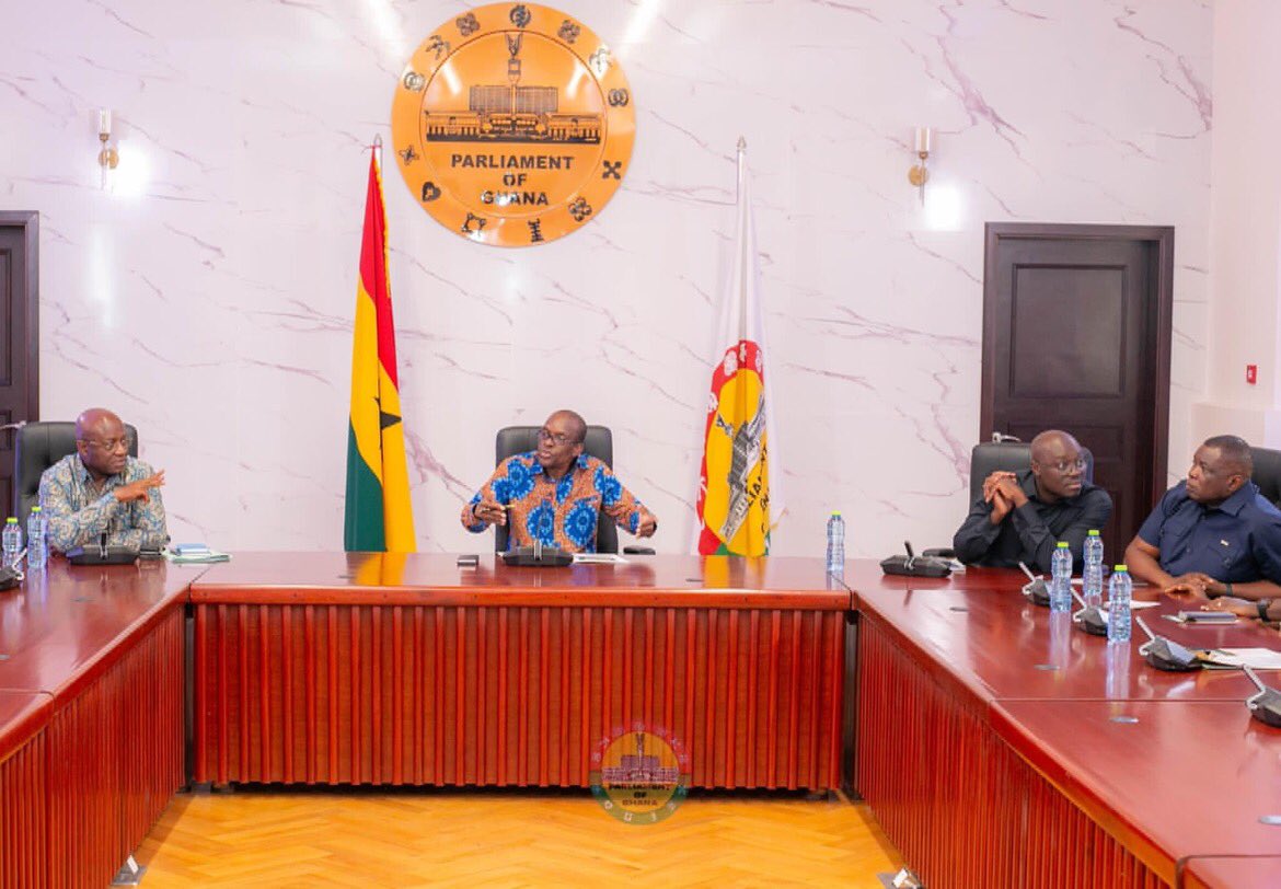 Rt Hon Alban SK Bagbin, President of the Commonwealth Parliamentary Association (CPA) the Ghana Branch of the Association addressing the press on preparations ahead of the 66th CPC from 30th September to 6th October ,2023 at the Accra International Conference Centre.
