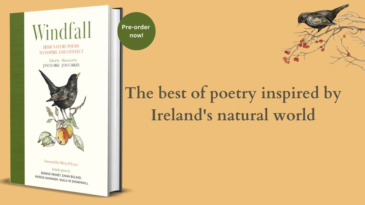 Excited to present this new anthology of Irish nature poetry, beautifully illustrated by Jane Carkill & published by @HachetteIre. I hope you'll enjoy my selection. Each poem pays attention to nature while also reflecting on the loves & losses of our everyday lives.