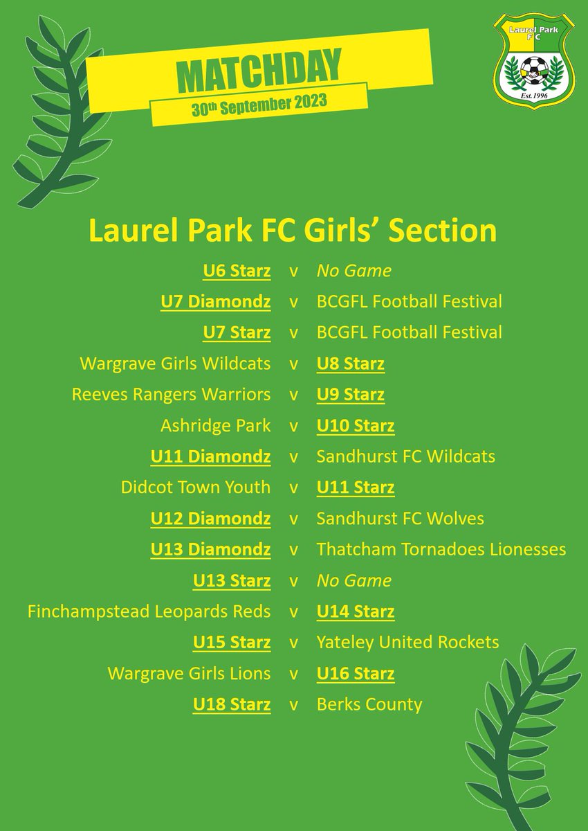 LaurelParkFC's tweet photo. Twenty-Nine LPFC teams in action tomorrow ... yep you read that right 😲 ... 29 teams out in yellow &amp; green 💛💚 one more &amp; it might be a record!

And it is the first cup weekend for the boys teams as well. https://t.co/C8UV7nQD4L