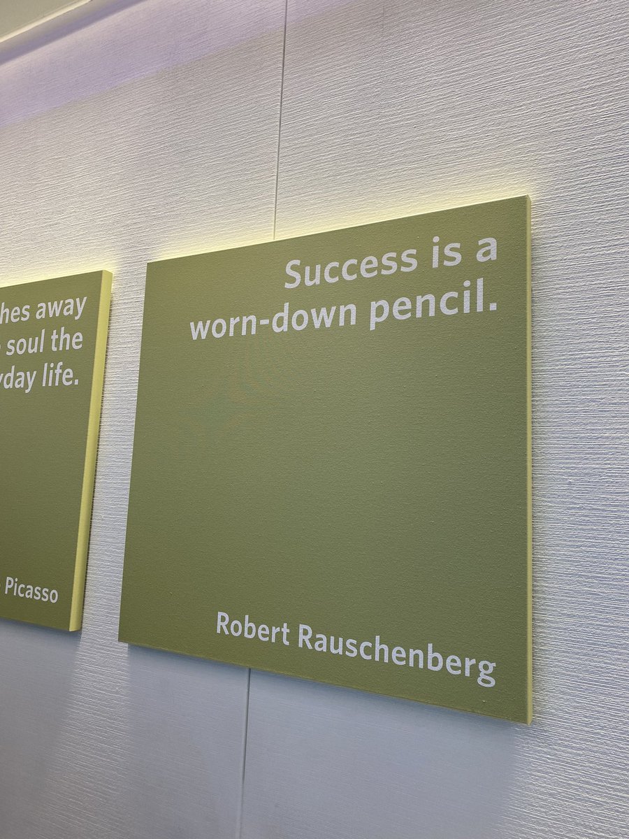 Saw this at the @Delta Sky Club today. Success is the result of hard work and constant iteration. It’s a worn-down pencil and eraser!