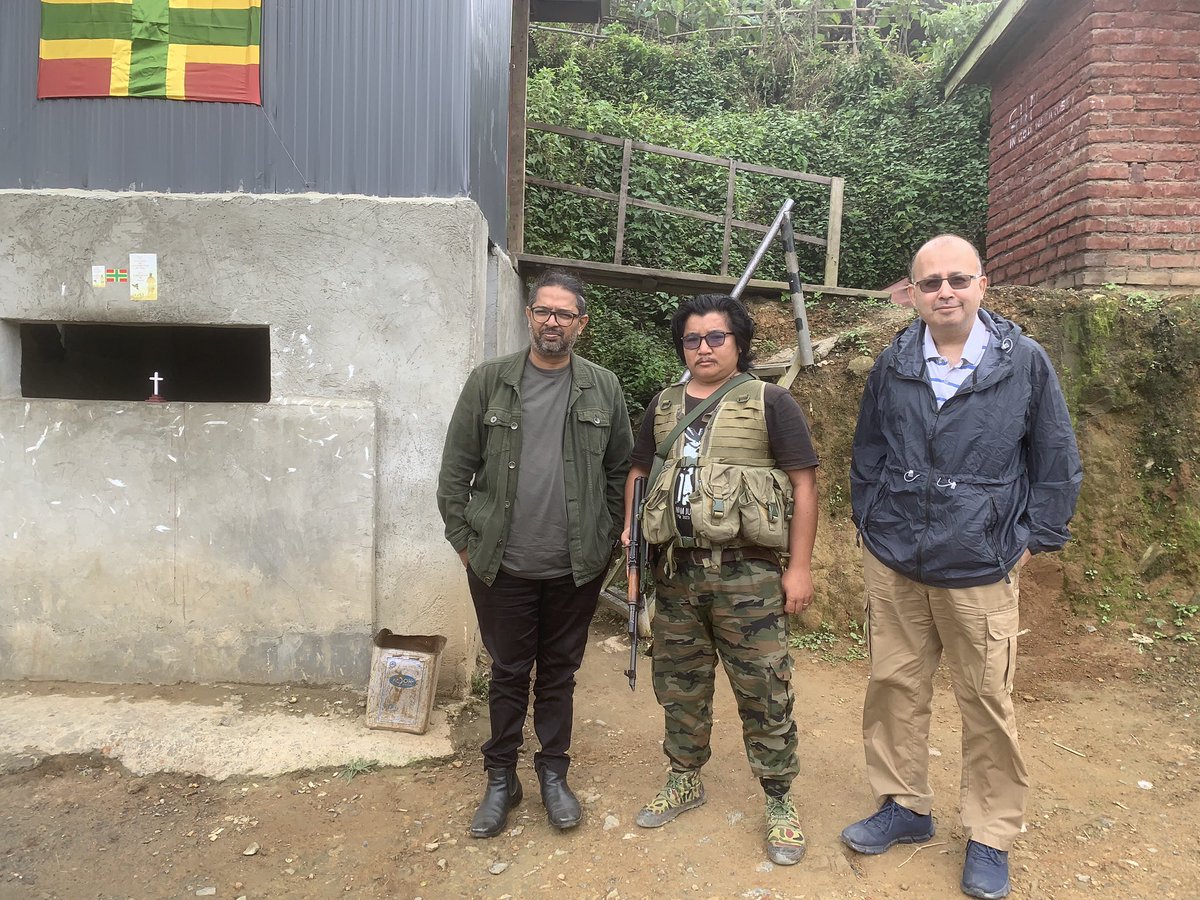 Not surprised now to find people guarding their villages with AK-47s. The real question is from where we are they getting AK-47s. Here we are with someone with a AK-47 and the guard post of a village in the interiors of Manipur. You ask them where they got the weapon from, they