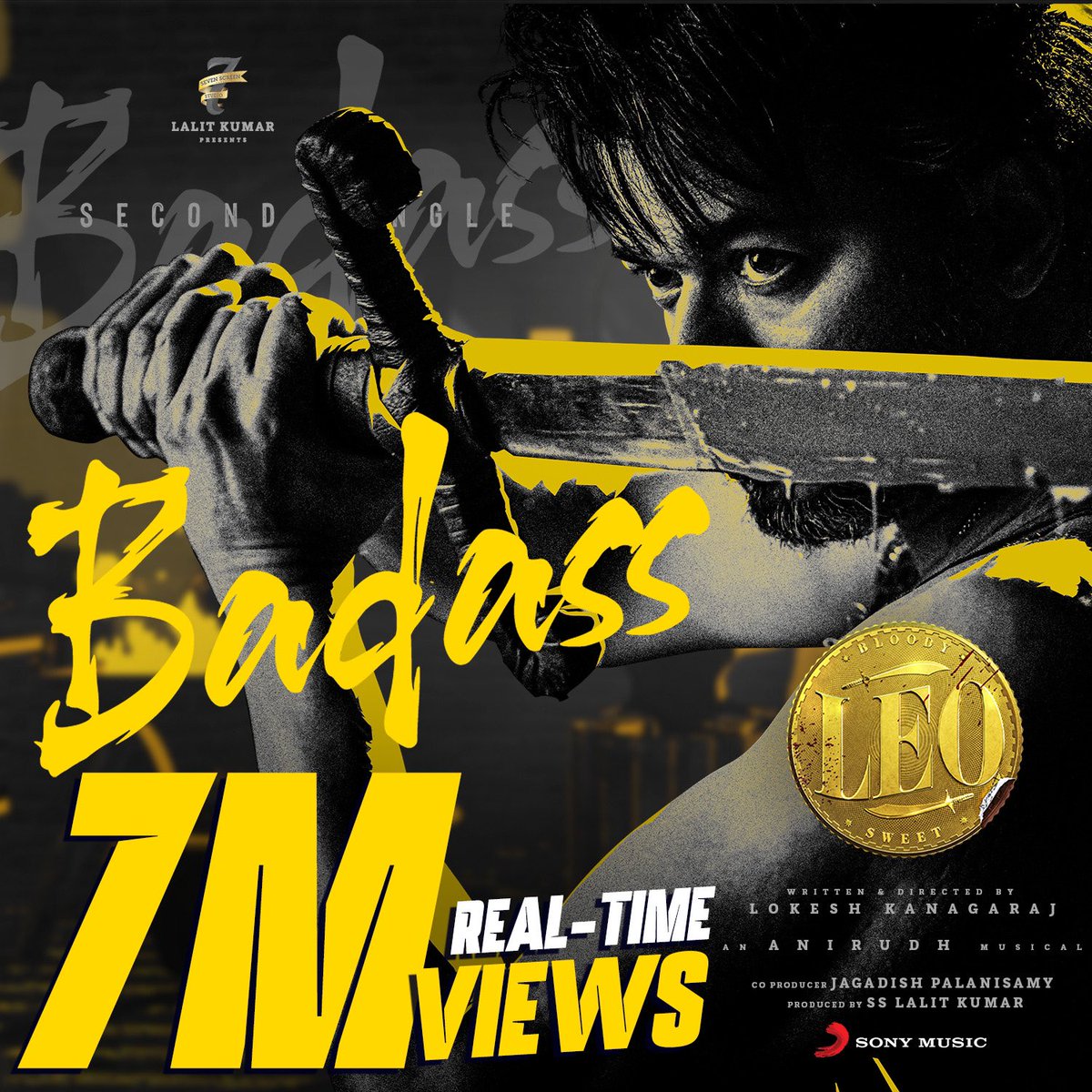 cinemaalerts's tweet photo. Kaatuke #Badass virundhu 🔥
#LeoSecondSingle crosses 7M+ real time views now https://t.co/dedpEVZ2N9