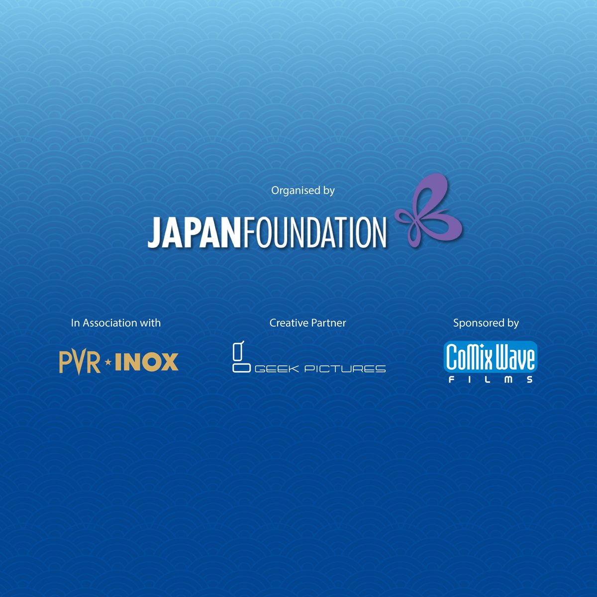 JFF_India's tweet photo. A big thank you to our partners for helping us make this event amazing for all of you!🥳🥳
#pvr #inox #pvrcinemas #geekpictures #comixwave #anime #film #filmfestival #japanesefilmfestival #jff #movie https://t.co/cprIYaejJ4