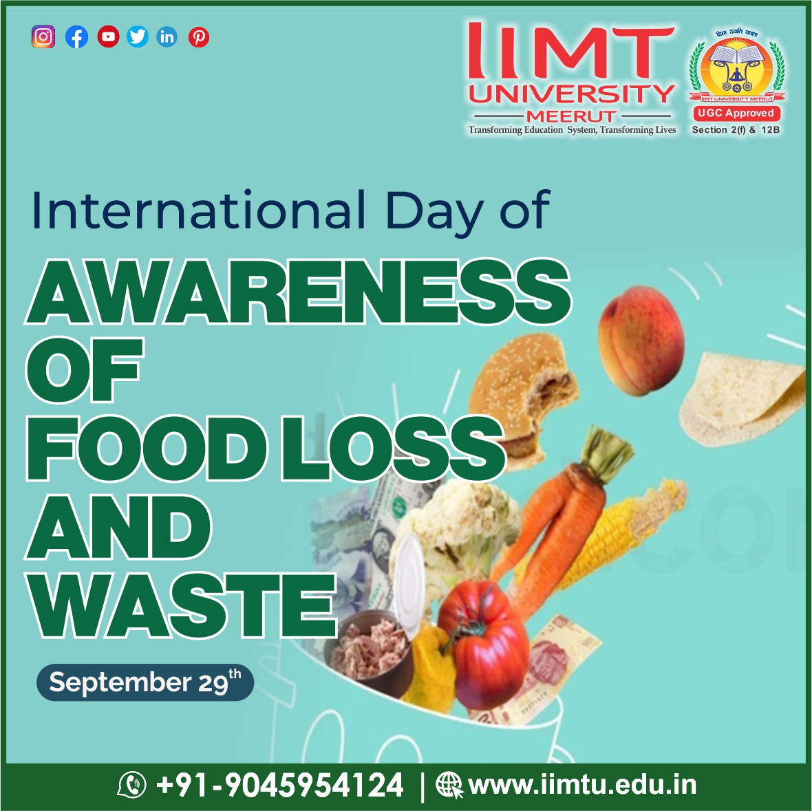 On the International Day of Awareness of Food Loss and Waste, let's spread a message that reducing food loss and waste is a powerful means of strengthening the sustainability of our food systems and improving planetary health.

#InternationalDay #FoodLossandWaste #SpreadAwareness