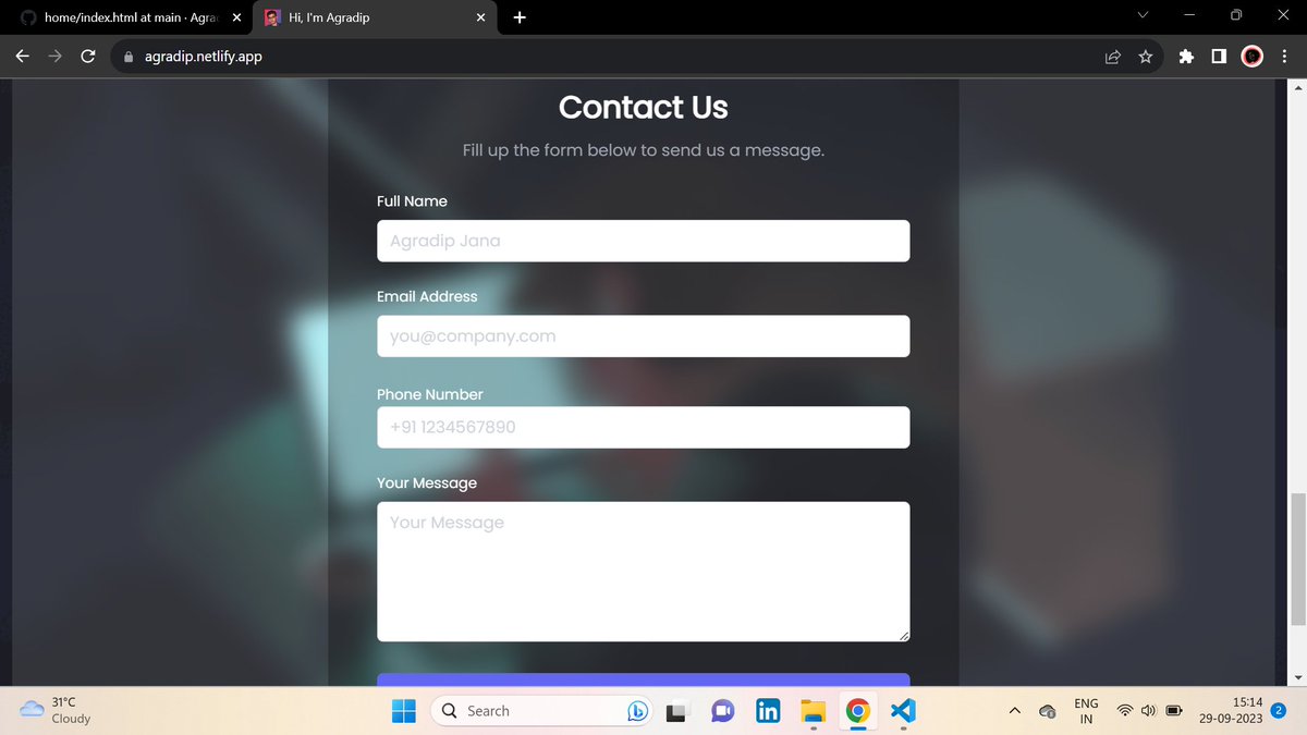 agradip_twts's tweet image. I made this portfolio website with Tailwind CSS.
It took 7 hrs to complete the design.
Rate this 👇