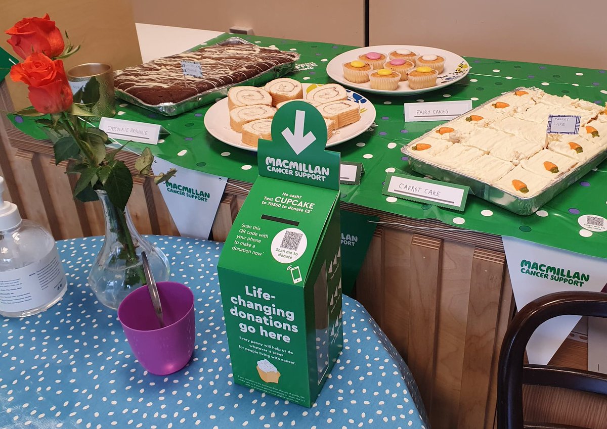 CaringCharity's tweet photo. We had a great afternoon yesterday raising money for @macmillancancer 💚

Thank you to everyone who came along, we still have lots of cakes left if you'd like to visit Forum Café on Saturday!🍰

Please consider making a donation!
https://t.co/vfkBZEPdbP https://t.co/RZfsNWOlzN