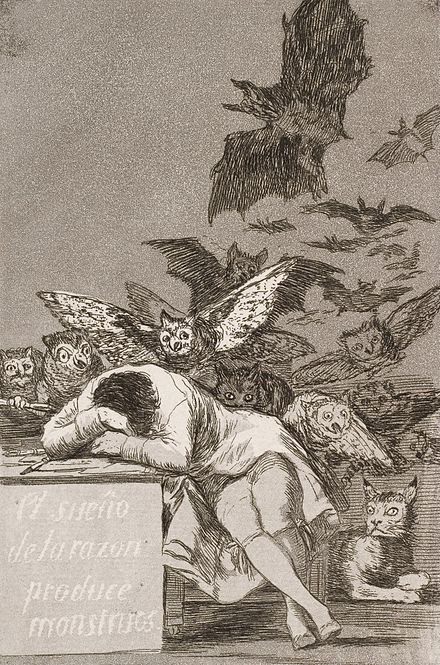 Francisco Goya “När förnuftet sover kommer monstren” ca 1798

El sueño de la razón produce monstruos