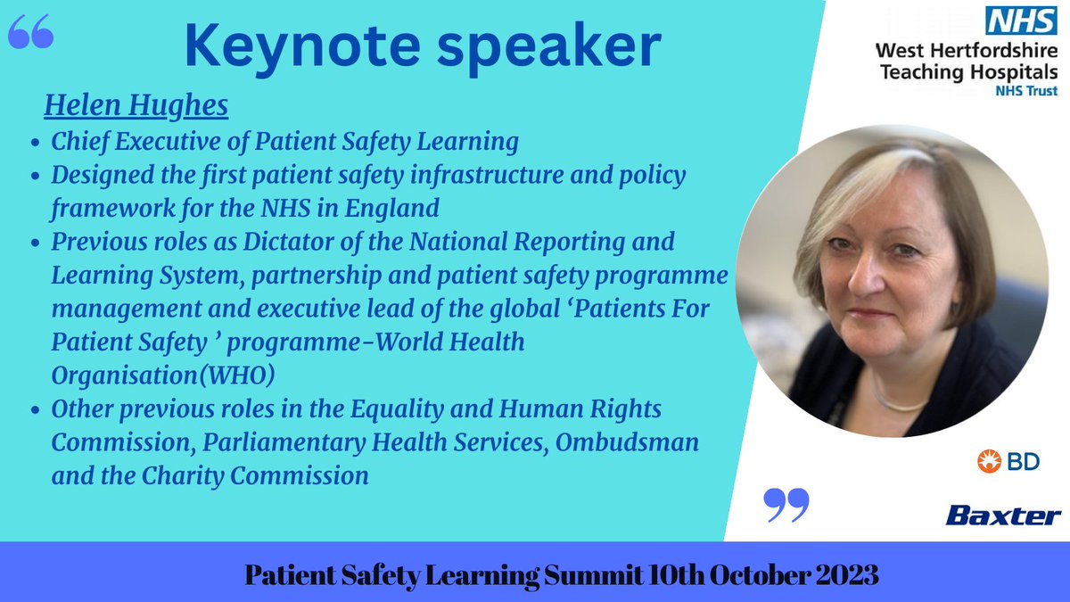 📢KEYNOTE SPEAKER ALERT📢
We are pleased to announce Helen Hughes will be joining us again at our Patient Safety Learning Summit. Helen will be providing a patient safety update and leading discussion on LFPSE!