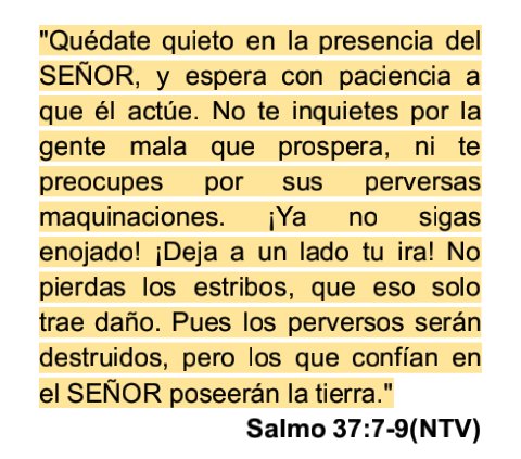 3Hechos17's tweet photo. "Quédate quieto en la presencia del SEÑOR, y espera con paciencia a que él actúe." Salmos 37:7 https://t.co/Oo4drCuqW4