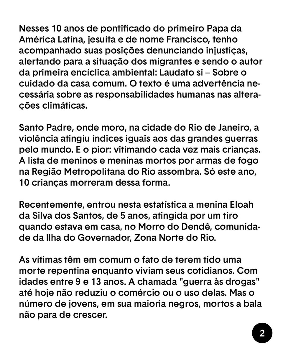 unsproducoes's tweet photo. Leia a íntegra da carta que @caetanoveloso entregou ao Santo Padre, Papa Francisco. https://t.co/Q0oieZO7tk
