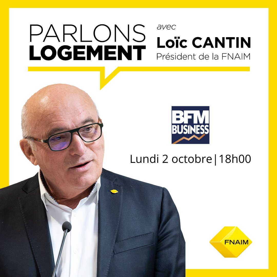 presidentfnaim's tweet photo. 📺Retrouvez-moi lundi 2 octobre à 18h sur @bfmbusiness avec @hchevrillon pour parler #logement. https://t.co/PoloscJYB4